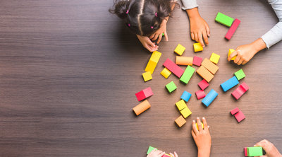 Kids playing with blocks