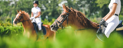 Two People Riding Horses