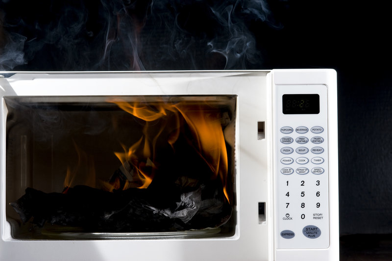 Microwave on fire